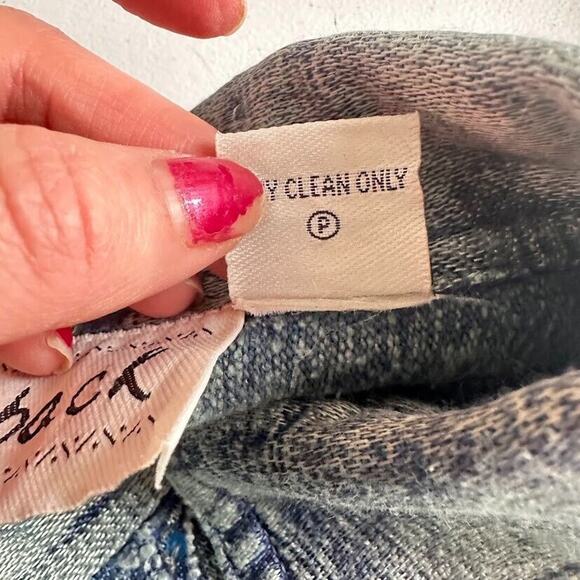 Vintage 90s Flashback Jacket Blue Embroidered Sequin Crochet Size Small Festival - Picture 8 of 8